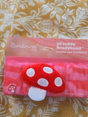 The Crème Shop 3D Teddy Mushroom Headband - Red & White